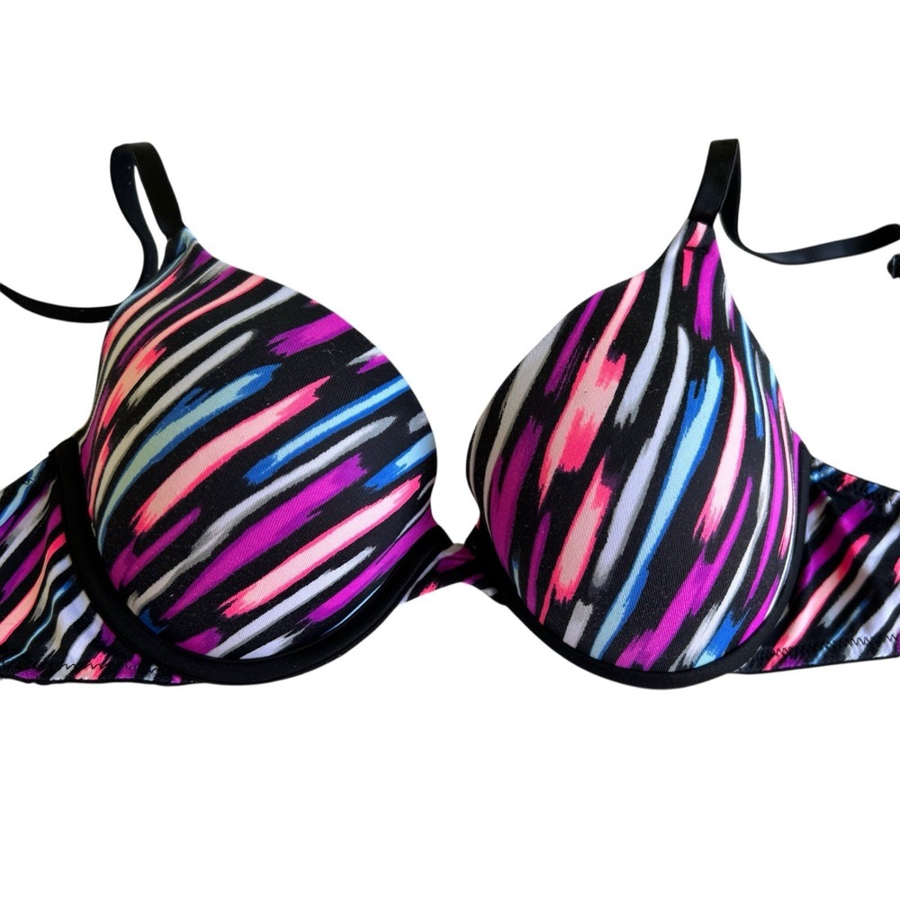 Victorias Secret Push Up Bra 32C Wear Everywhere Lingerie Pink Blue
